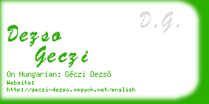 dezso geczi business card